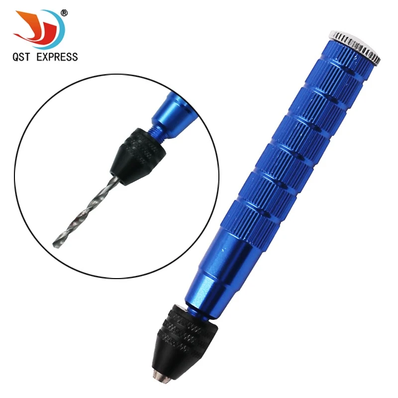 Drill Manual Drilling Hole Hobby Tool Hand Twist Drill Keyless Chuck For Walnut Model Bodhi Olivary Nucleus Aluminum Hand Drill