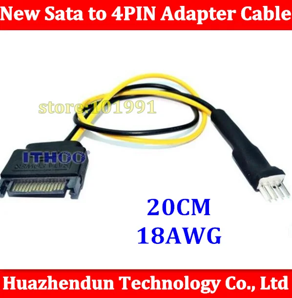 

20PCS Free Shipping SATA 15pin male to 4pin male, FLOPPY disk/FLOPPY SATA power cord, ITX SATA power coble adapter