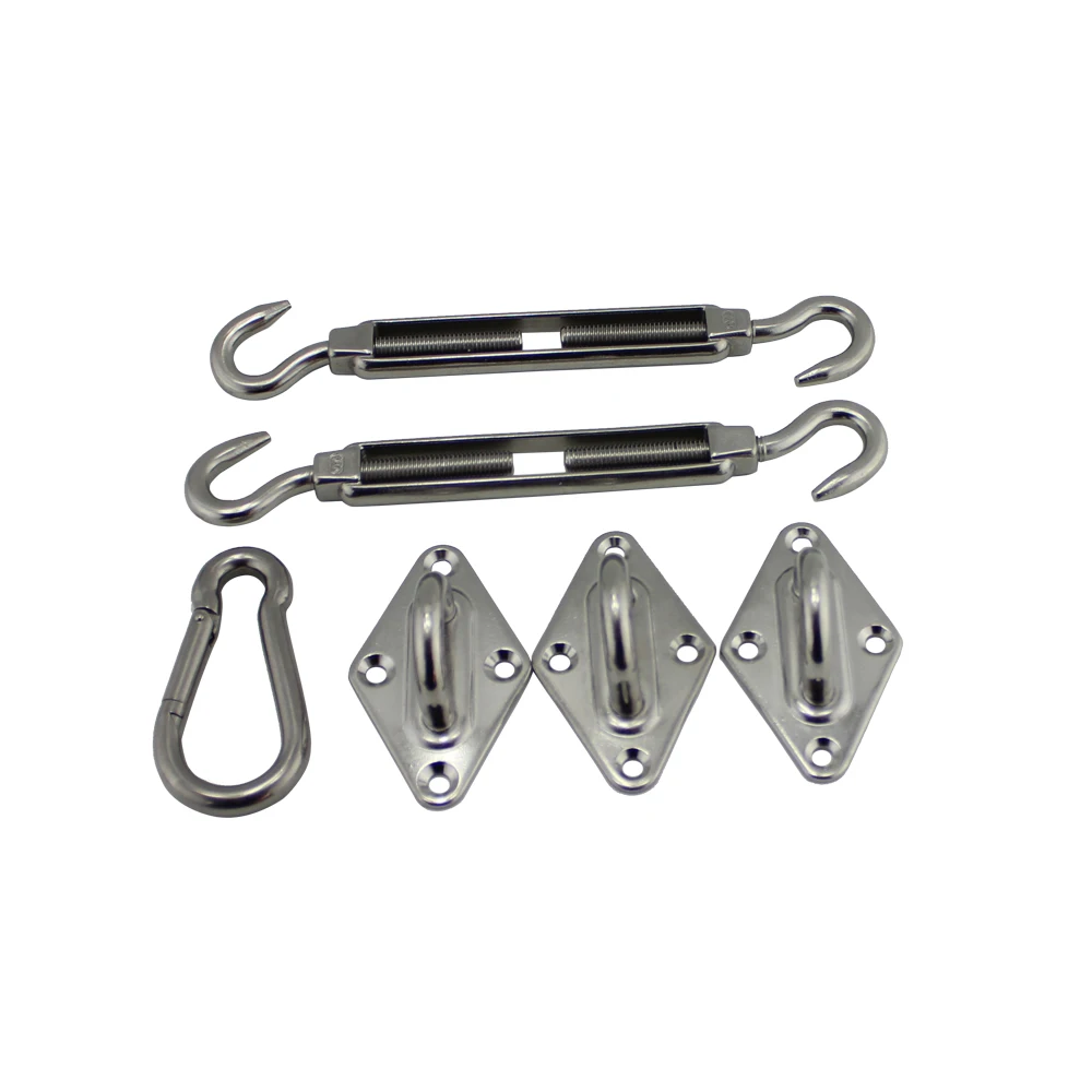 M8 Stainless Triangle Shade Sail Kits or 3 Corners Shade Sail Hardware Kits 2 Sets SUS316