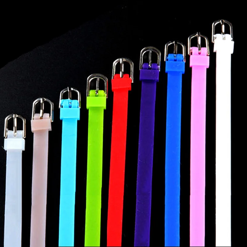 8MM Width Silicone Rubber Strap Bracelet Women Girl DIY Letter Watchband Bracelete For Jewelry Making Accessories Kid Party Gift