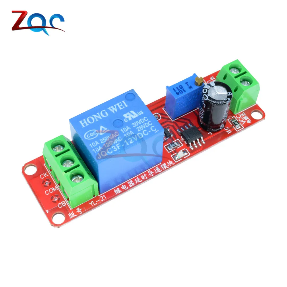 DC 5V 12V Delay Relay Shield Module NE555 Timer Switch Adjustable Module 0-10S Second Car Oscillator Pulse Generation Duty Cycle