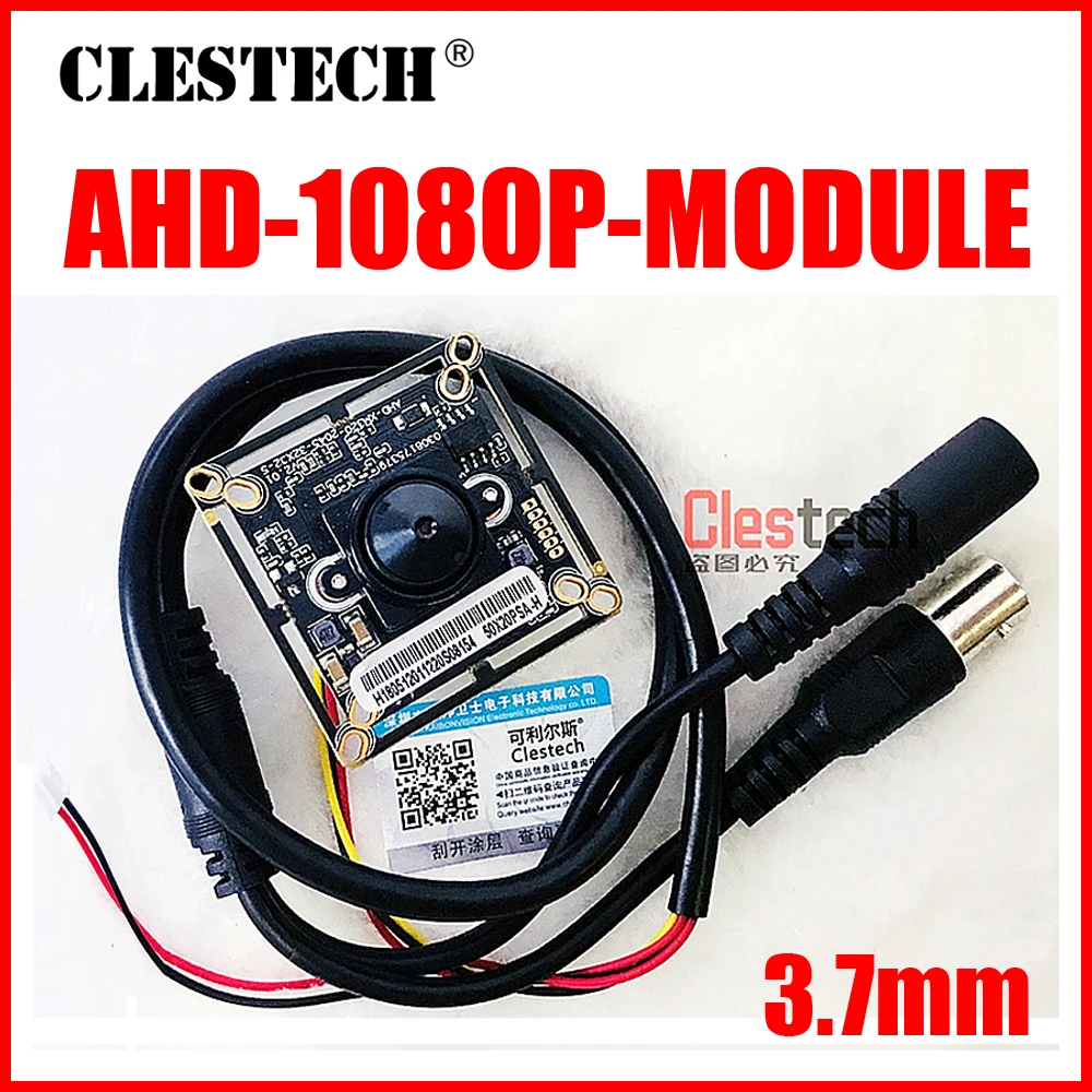 

Real 3000TVL 1920*1080p Ahd 200W Mini HD camera chip Monito board module 3.7mm lens pointed cone+Monitoring circuit bnc cable