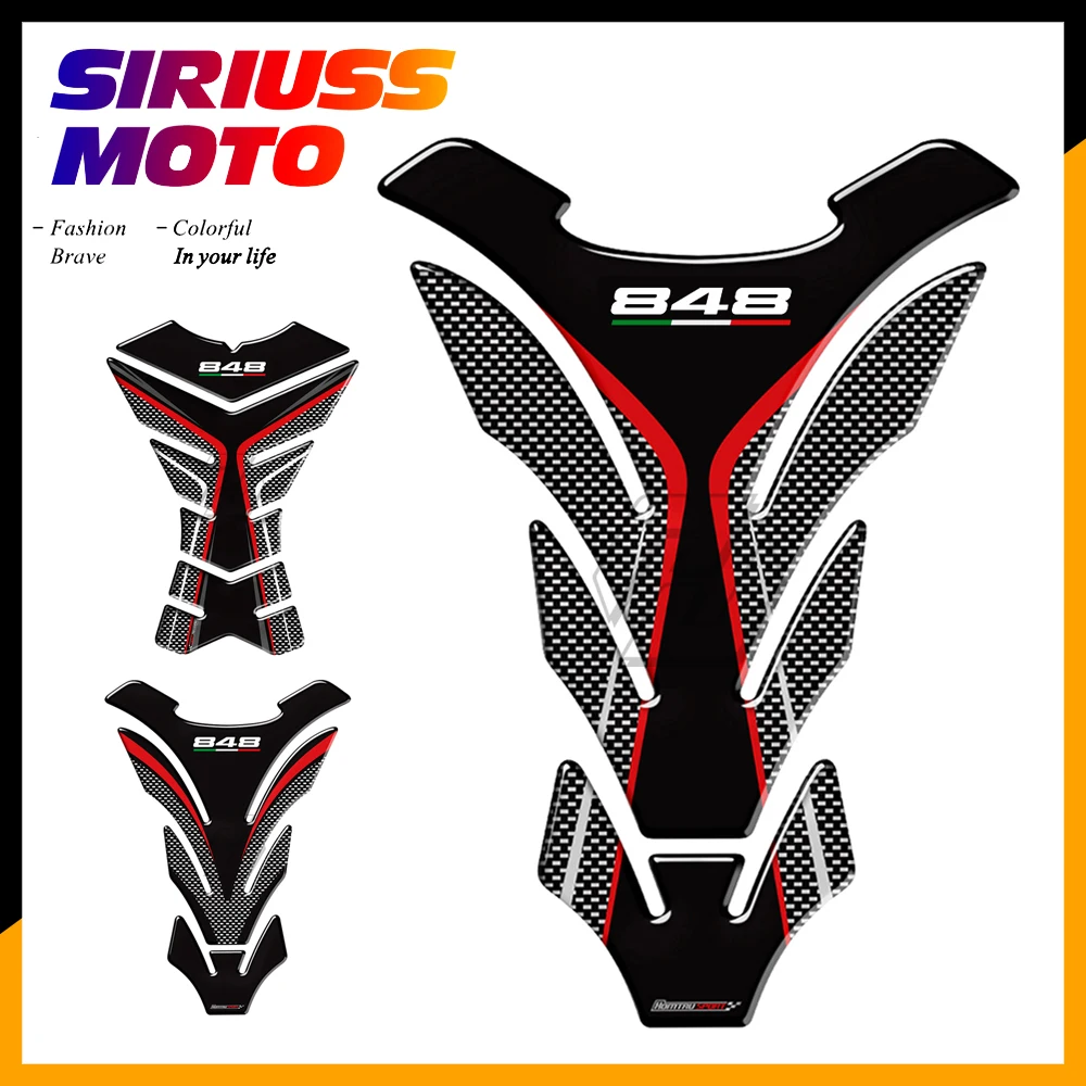 

3D Resin Motorcycle Tank Pad Protector Decal Stickers Case for Ducati 848 EVO Tankpad