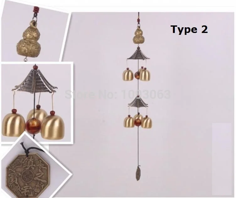 Alloy Bell Chimes Lucky Feng Shui Wind Chimes Town House Evil Shop Doorbell Ornaments