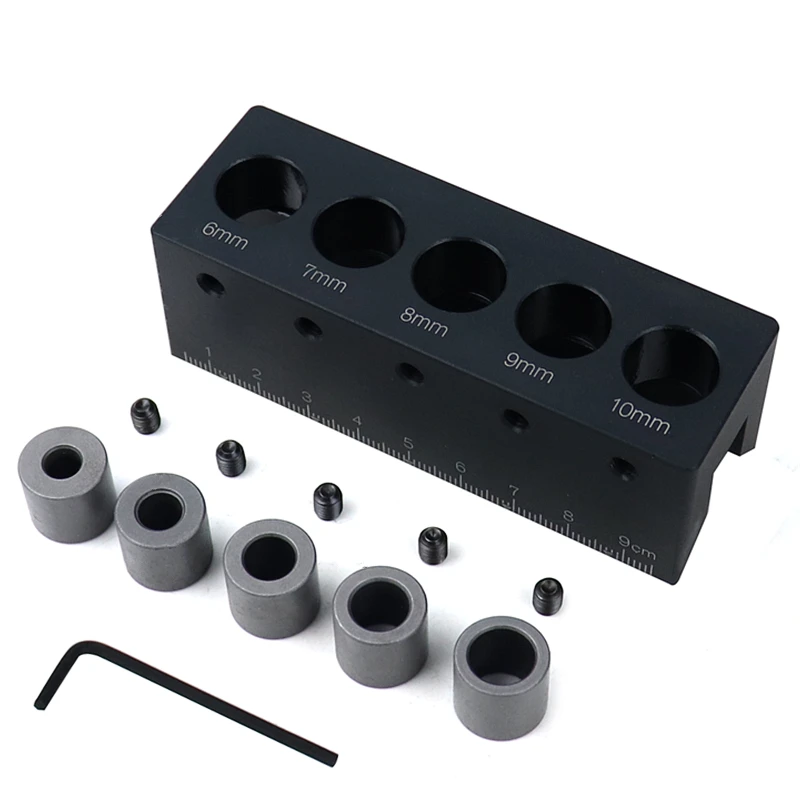 Wood Doweling Jig Straight Angle Guide Pocket Hole Jig Kit Aluminum Alloy Hole Drill Guide Locator Carpentry Woodworking Tools