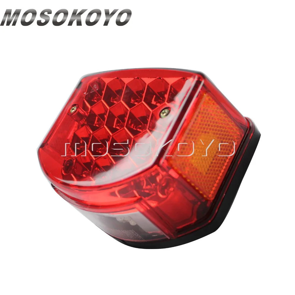 Red Motorcycle Taillights LED License Plate Light Rear Tail Brake Stop Lamp W/ Reflector for Minsk 125 cc 125CC Carpathians 50cc