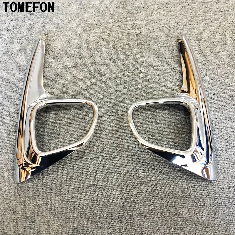 TOMEFON 2Pcs Front Chrome Fog Light Cover Strip For Toyota YARIS VITZ 2017 2018 Bumper Accessories Trim Car-Styling