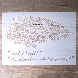 A4 A3 A2 Size DIY Craft Layering Feather Mandala Stencil For Walls Painting Scrapbooking Album Decorative Embossing Paper Card