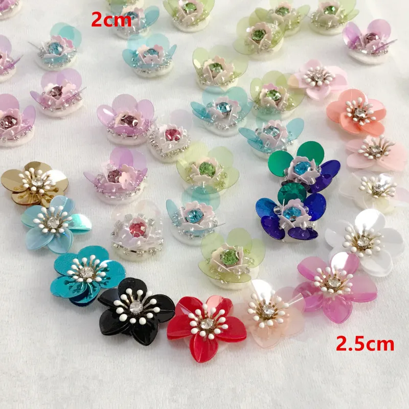 Hot style manual nail bead piece flower patch clothes dress adornment 3D applique DIY accessories sequins patch