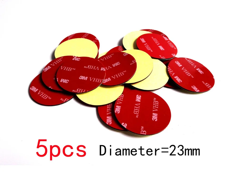 

5pcs Diameter=23mm, 1.1mm thick, Strong 3M VHB Round Circle Double Adhesive Sticker for phone Support, Car Home Using