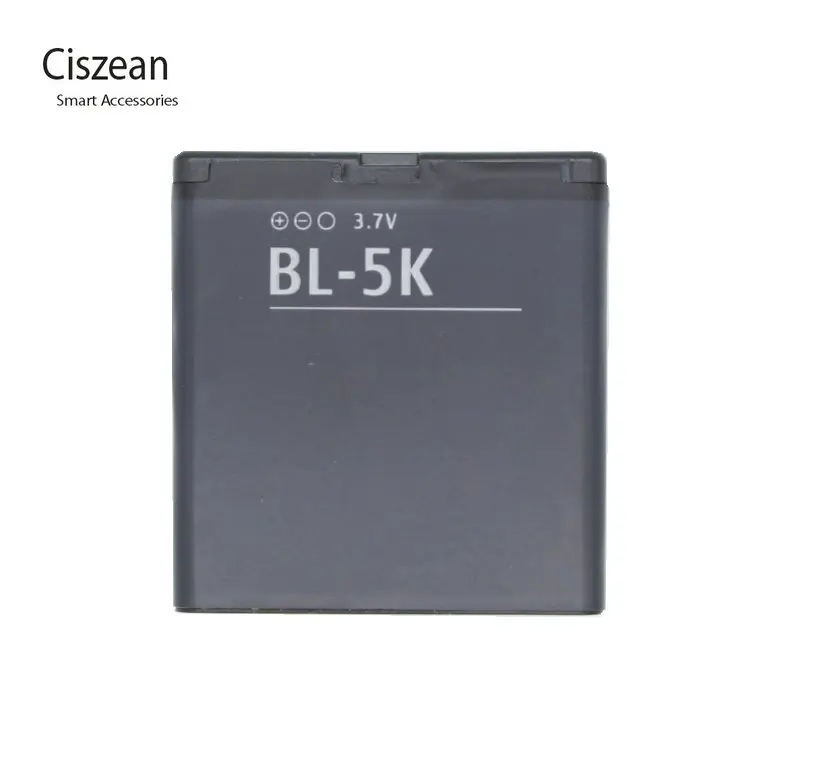 Ciszean 1x 3.7V 1200mAh BL-5K Phone Replacement Battery For Nokia N85 N86 N87 8MP 701 X7 X7 00 C7 C7-00S Oro X7-00 2610S T7 BL5K