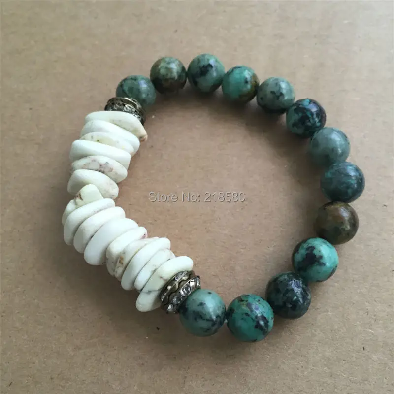 Raw Howlite Chip Beads Bracelets RUSTIC Bracelet BM23737