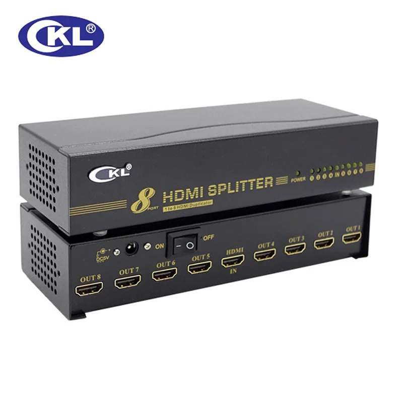 

CKL HD-98 High Quality 1*8 8 Port HDMI Splitter Support 1.4V 3D 1080P for PC Monitor HDTV