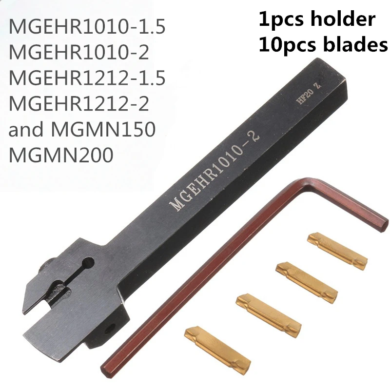 MGEHR1010-1.5 MGEHR1212-2 MGEHR 1010, soporte y 10 cuchillas, insertos de ranurado MGMN150 MGMN200, Diámetro externo de 10mm