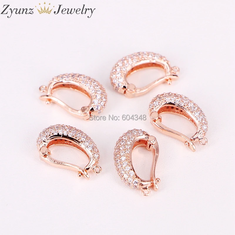 Imagem -03 - Zyunz Color Mix Micro Pave cz Pingente Fianças Fechos Descobertas Jóias 20 Pcs