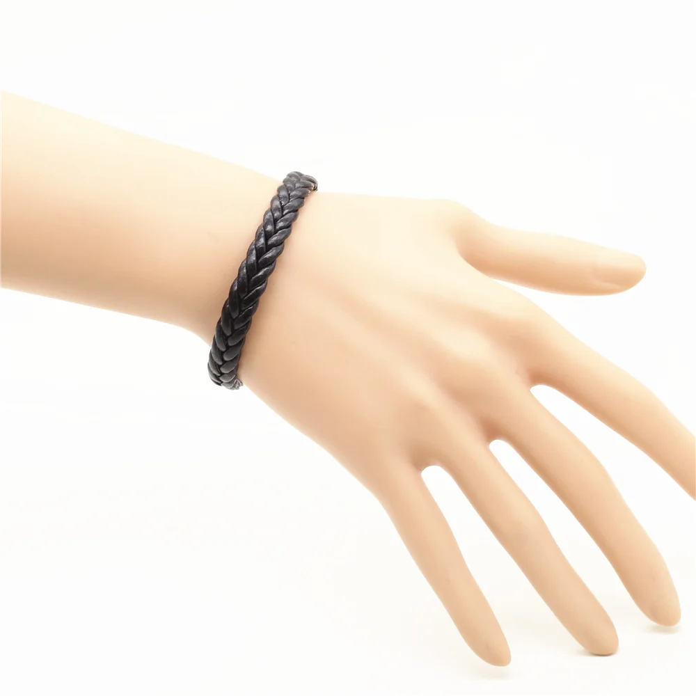 New Arrival Fashion Trendy Handmade Black Brown Weave PU Leather Homme Female Women Bracelet Men\'s Male Jewelry Accessory