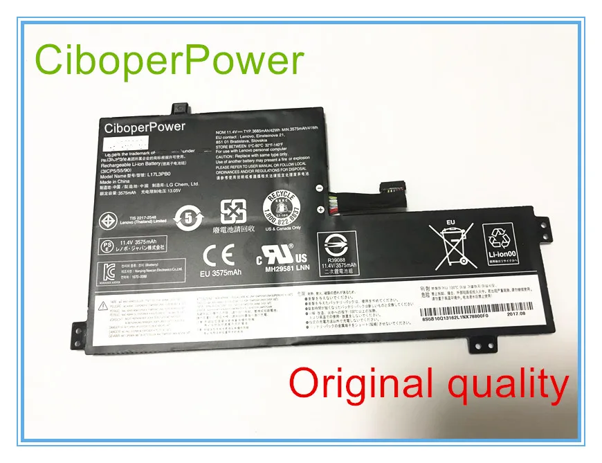 

Original Laptop for 11.4V 3685mAh Battery For L17L3PB0 3ICP5/55/90 Laptop