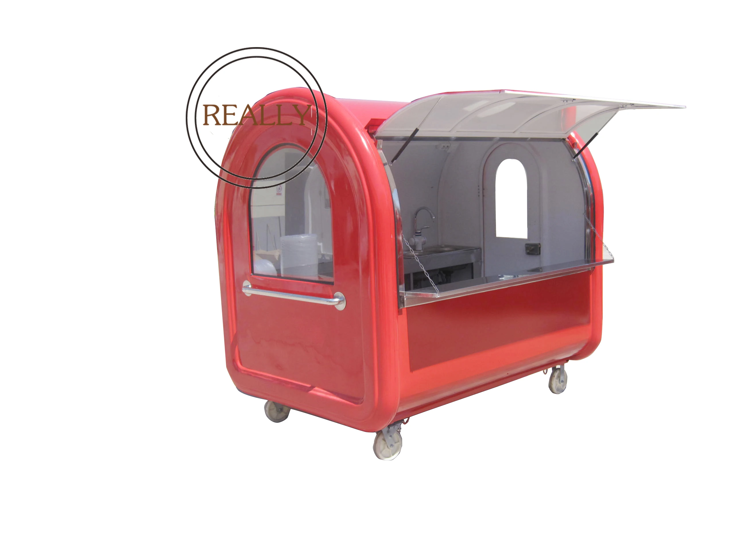 

Free shipping by sea to seaport! 250cm customized color Logo mobile fried ice cream cart china food truck trailer van tricycle