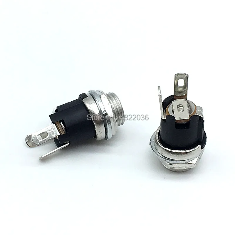 10PCS DC025M 5.5*2.1/2.5mm DC Socket With Nut 5.5x2.1/5.5x2.5 mm DC Power Jack Socket Female Panel Mount Connector