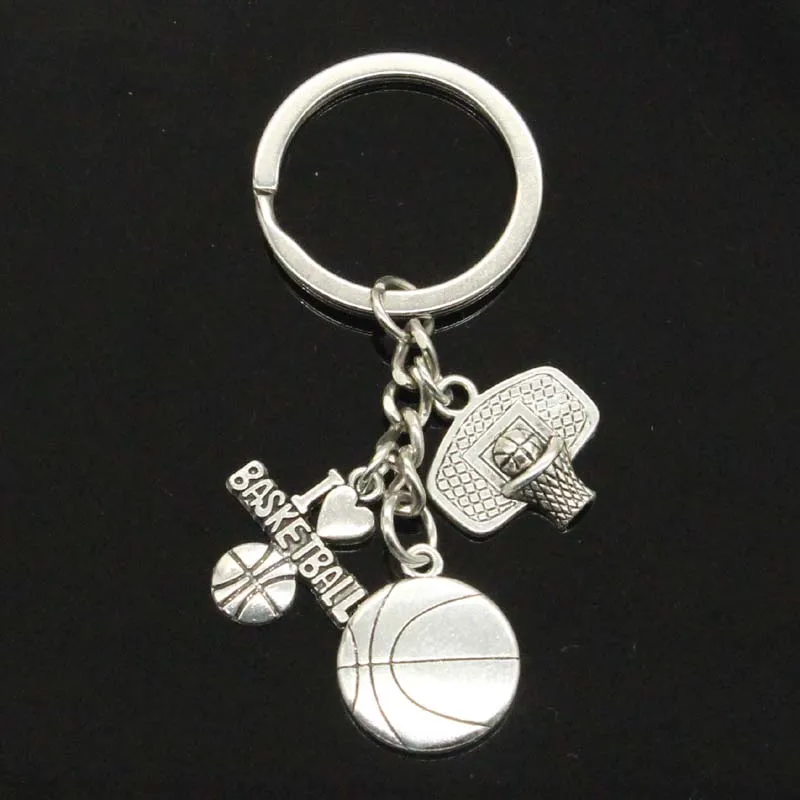 I Love Basketball Basketball Hoop Pendants Diy Handmade Men Keychain Car Keychain Jewelry Souvenir For Gift