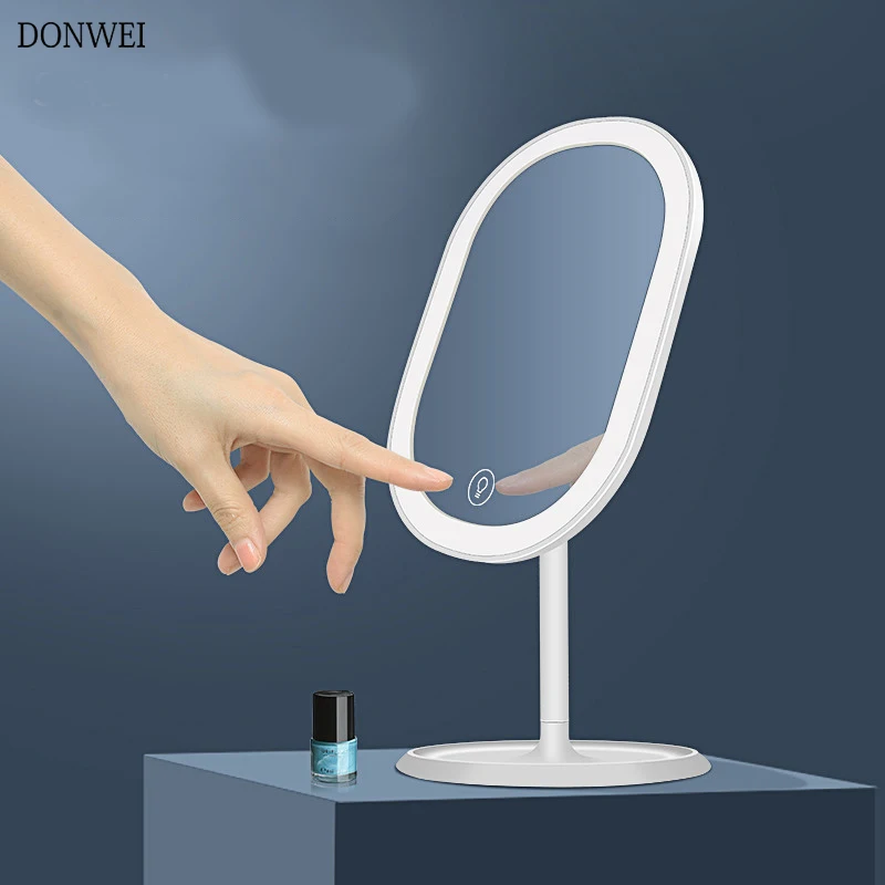 

20 LED Lights Rotating Desktop Mirror Touch Screen Makeup Mirror Professional Vanity Mirror Beauty Adjustable mirror light