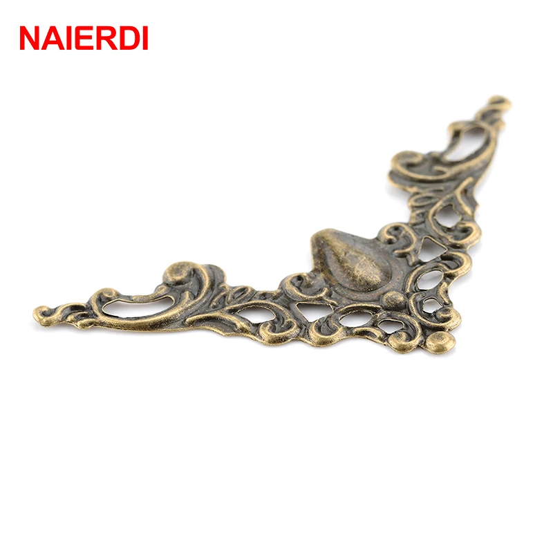NAlERDI Metal Box Antique Corner Brackets 40mm Book Cover For Menus Pasting Decorative Protector Photo Frame Furniture Hardware