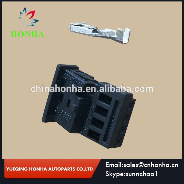 

Free shipping 10 pcs 837723404 968813-1C PA66 black 4 pin female unsealed wire harness Connector