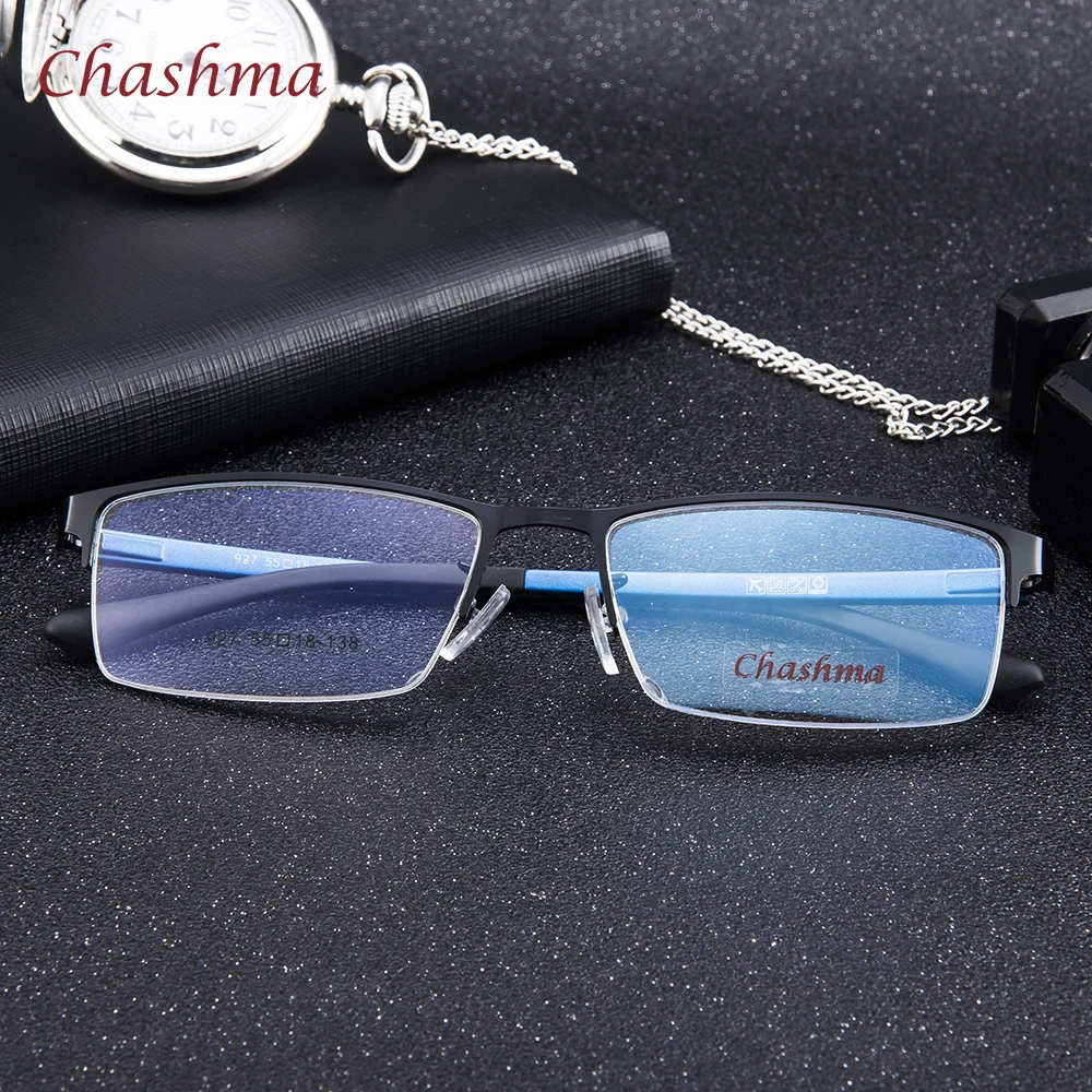 

Мужские Оптические очки Chashma, Брендовые очки с голубой полуободковой оправой