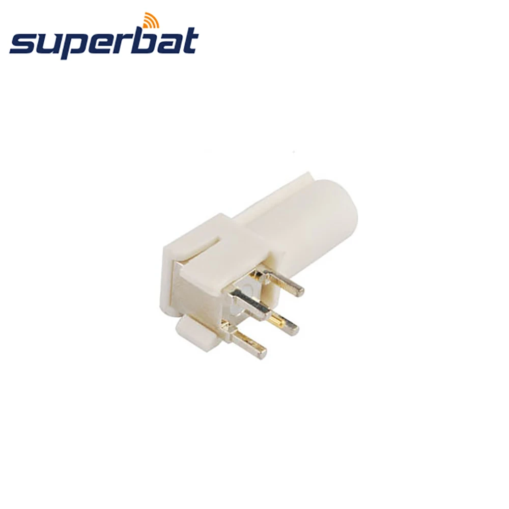 Superbat Radio Antenna Connector Fakra B White/9001 Male PCB Mount Right Angle for Radio with Phantom Supply