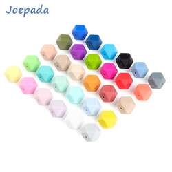 Joepada 100Pcs 14Mm Hexagon Siliconen Kralen Food Grade Baby Tandjes Kralen Diy Baby Tandjes Ketting Accessoires Baby Bijtring