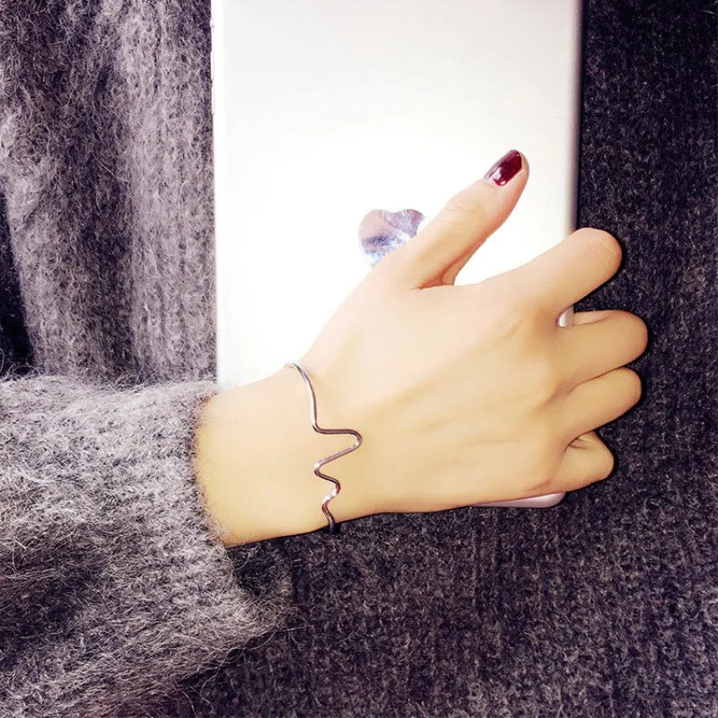 Новый-модный-простой-индивидуальный-браслет-с-изображением-ЭКГ-браслет-с-молнией-частота-сердцебиения-пара-браслет-свадебные-ювелирные-изделия