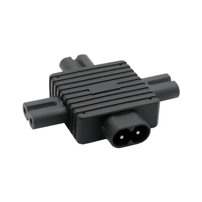 IEC 320 Figure 8 C8 Male to 3x Female C7 Splitter Power Adapter - Catu Daya 1 in 3 out untuk Elektronik