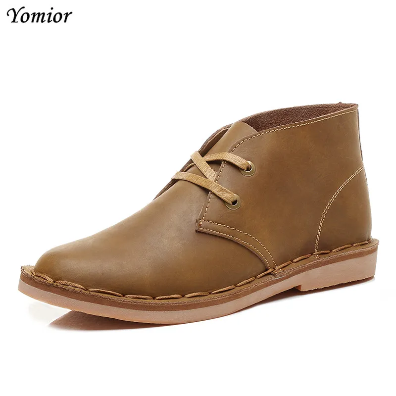 

Yomior Autumn Winter Vintage Round Toe Genuine Leather Casual Shoes Men High Quality Outdoor Work Chelsea Boots Military Boots