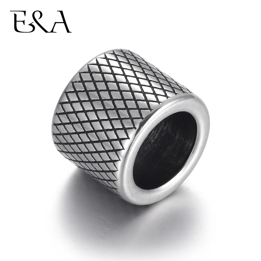 Stainless Steel Slide Beads Large Hole 8mm Charms Slider for Leather Bracelet Jewelry Making DIY Bead Spacer Supplies