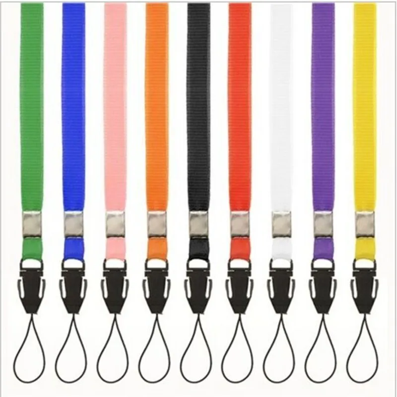 (10pcs/lot )colourful nylon Tags Lanyard Neck Strap for ID Pass Card Phones Camera Holder Hang Rope Lariat Lanyard