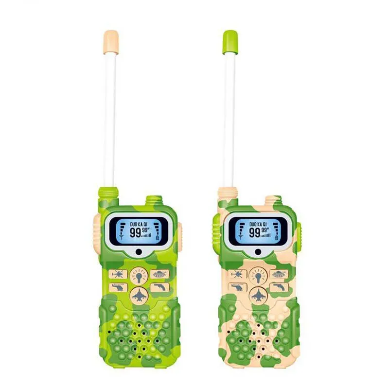 Para Walkie Talkie Kids Radio 0.5w amatorskie dwukierunkowe Talkly Led Light dzieci Transceiver domofon prezent interaktywne plastikowe