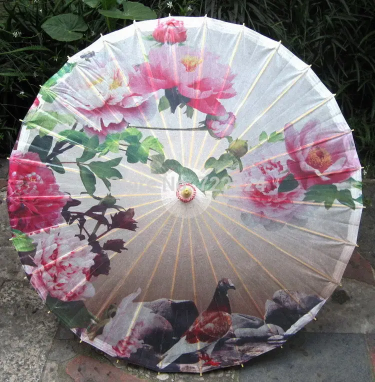 Dia 50CM chinese craft classical colorful peony painting oiled paper umbrella parasol decoration gift dace props umbrella