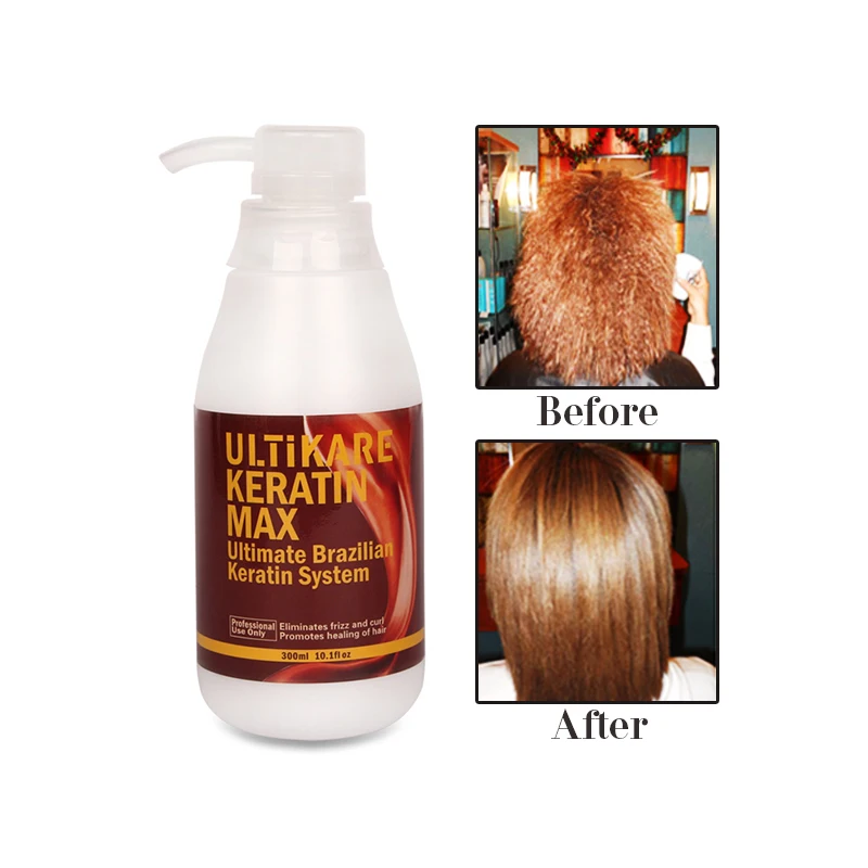 Free Argan Hair Care Gifts+300ml 5% Formalin Brazilian Keratin Treatment+300ml Purifying Shampoo Straighten Normal Cruly Hair