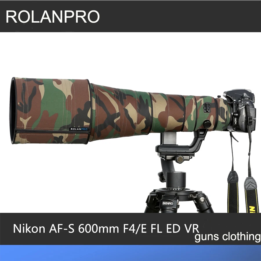 ROLANPRO Camera Lens Coat Camouflage New Nikon AF-S 600mm F/4E FL ED VR Lens Protective Case Guns Clothing For Nikon