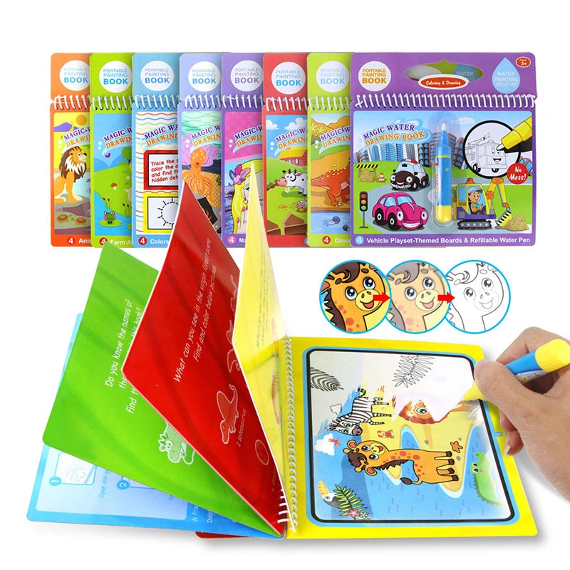 Magic Water Drawing Books Coloring Books Doodle & Magic Pen Painting Drawing Board Children DIY Painting Toys Birthday Gifts