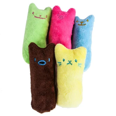 Juguetes de hierba gatera para rechinar dientes, juguete interactivo divertido de felpa para gato, mascota, gatito, masticar, juguete Vocal, garras,