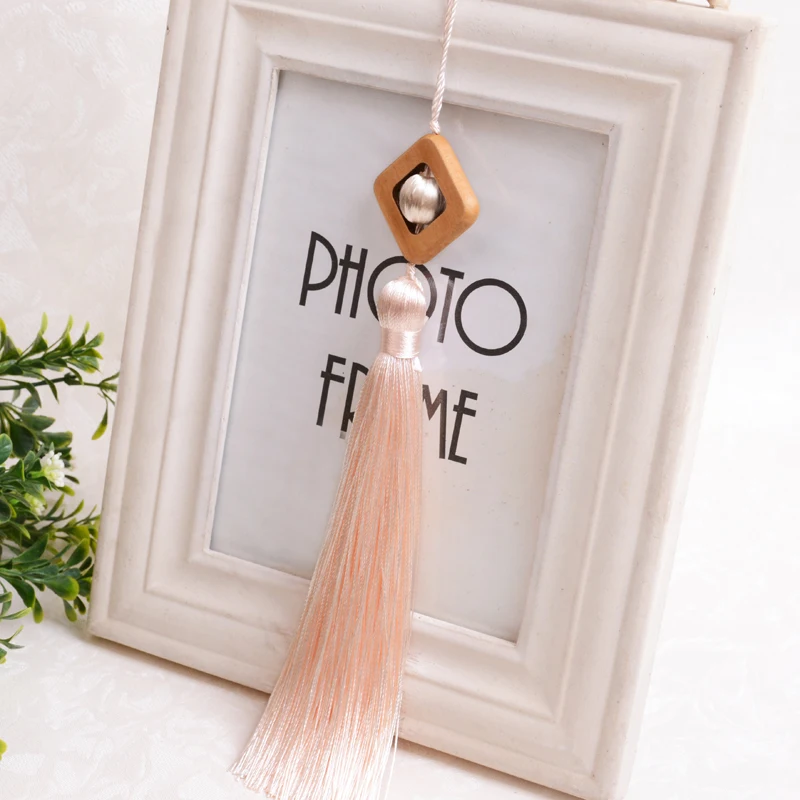 

QGVLish 10Pcs Wood Small Cord Tassel Fringe Curtain Accessories DIY Sewing Valance Stage Cushion Sofa Key Tassels Tie Back Decor