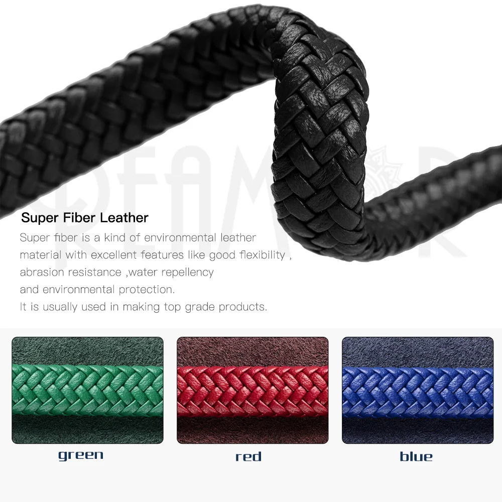 REAMOR 12*6mm Wide Super Fiber PU Braided Leather Rope String Cord For Jewelry Making Bracelets Craft Jewelry Accessories DIY