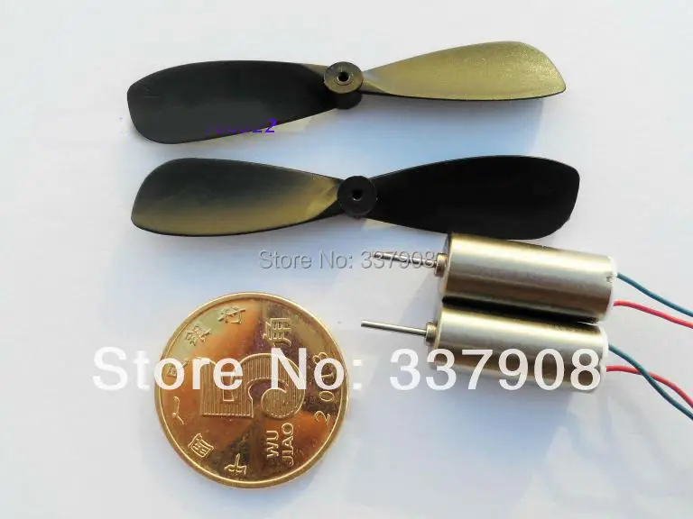 2pair/lot 7*16 MM High Magnetic Coreless Motor 4.2V/55000RPM + Propellers For Remote Control Aircraft/quadcopters Tail Motor