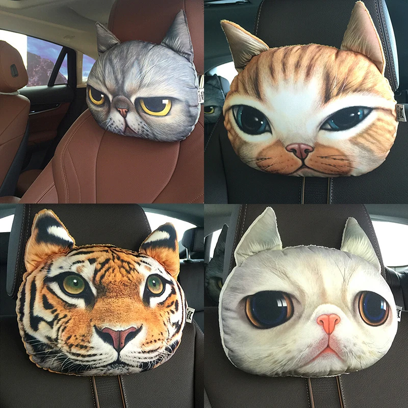 Car Seat Head Cushion Dog Auto Supplies Neck headrest Cat Tiger Car Creative Headrest Car Deat Cushion