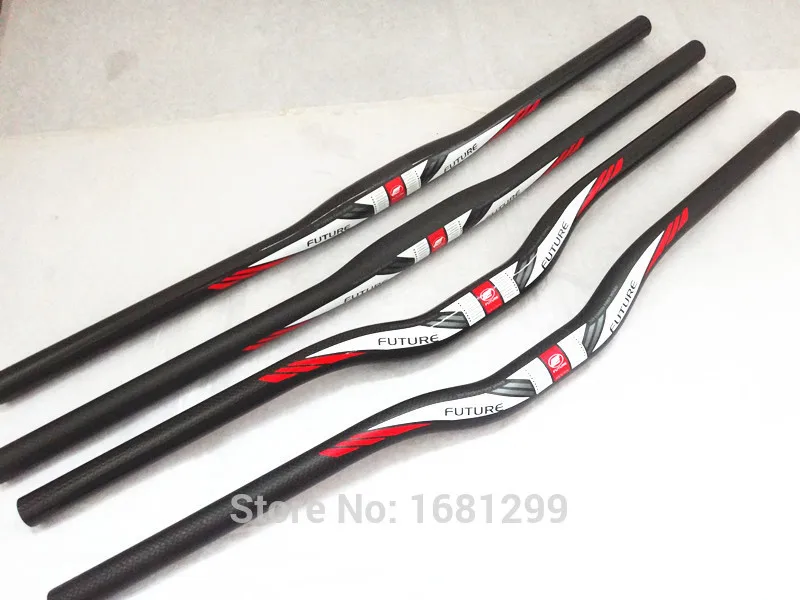 Newest FUTURE Mountain bike 3K full carbon handlebar flat/rise carbon bicycle handlebar MTB bike parts 31.8*600-740mm