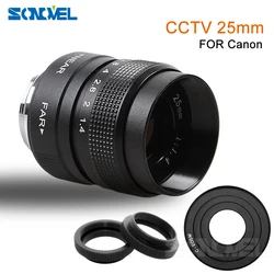 Fujian 25mm CCTV Camera Micro Lens TV Movie Fixed Clear Focus F1.4 C Mount for Canon EOS M M2 M3 M5 M10 Mirrorless Accessories