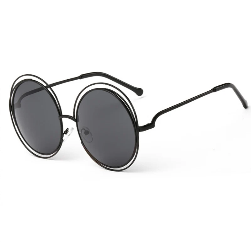 OEC CPO Vintage damskie okrągłe okulary przeciwsłoneczne damskie moda metalowe duże oprawki okulary przeciwsłoneczne damskie gogle óculos De Sol O12