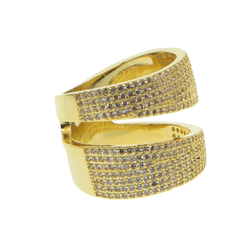 Women Ring Gold Color Finger Engagement Rings for Women Wedding Lab cz Rings iced out hiphop women Body Jewelry Size 6 7