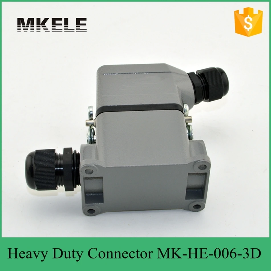 6 PIN 16A Rated Voltage 400/500V Rectangular Heavy Dc Power Cable Connector,heavy Duty Compression Connector MK-HE-006-3D